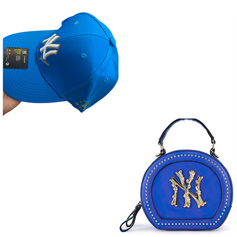 NY PURSE SET (BLUE)